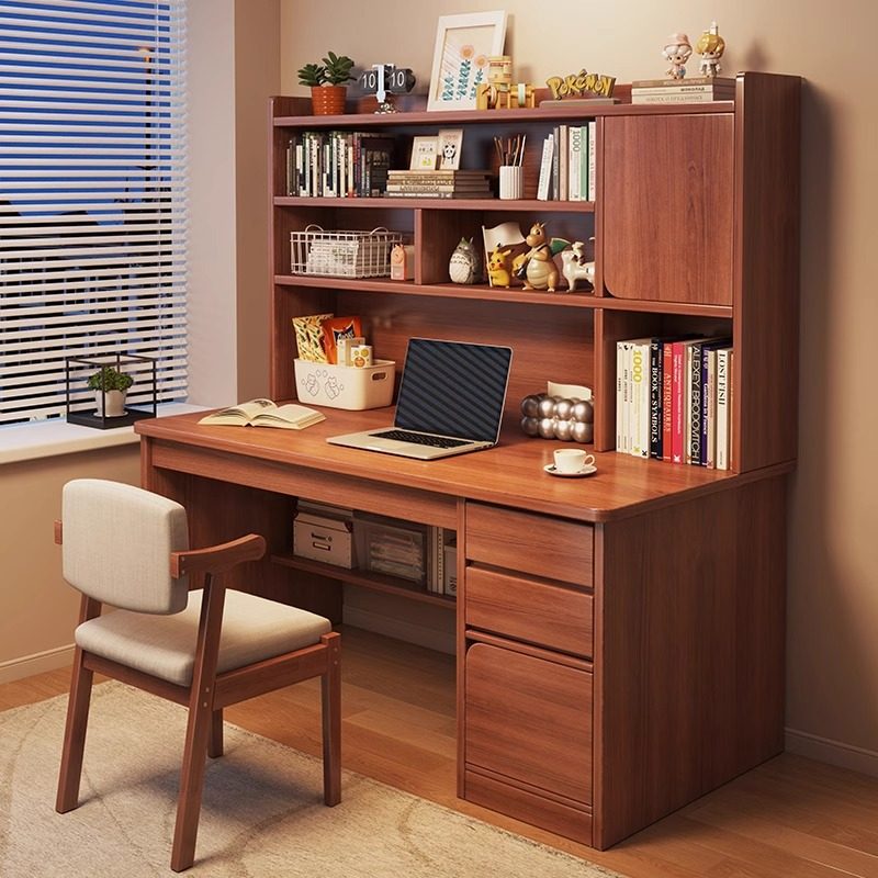 书桌书架一体桌小学初中生卧室家用学习写字桌靠墙书柜办公电脑桌,住宅家具,书桌,淘宝优惠券,粉丝福利购,淘宝优惠卷