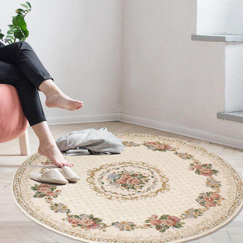 正品室湛蓝 圆形地毯欧地毯式电脑椅垫 卧边毯圆垫 床客厅布艺地