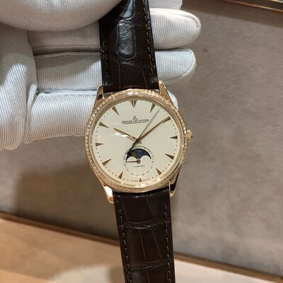 一口价[9.8新]积家大师系列18K玫瑰金原镶钻自动机械男表1362501