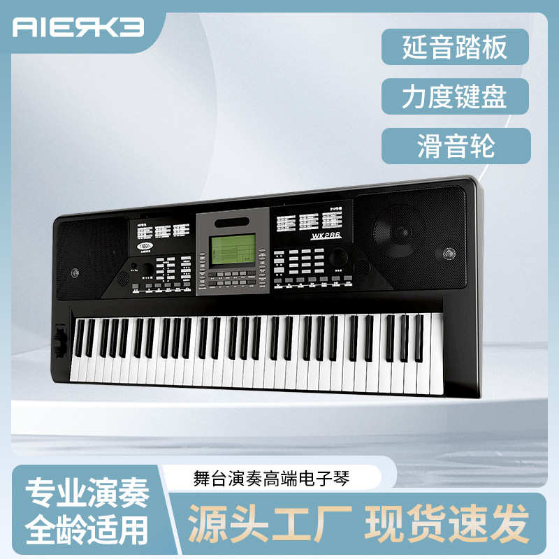 爱尔科WK286电子琴61键力度键成年幼师初学智能专业儿童考级演奏