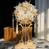 团扇新娘结婚手工diy材料包秀禾婚礼喜扇子双面高级感中式 重工