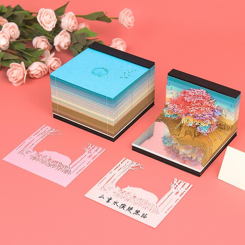 立体便签纸创意礼品树屋纸雕异形模3型签本生日礼物359便利便贴日