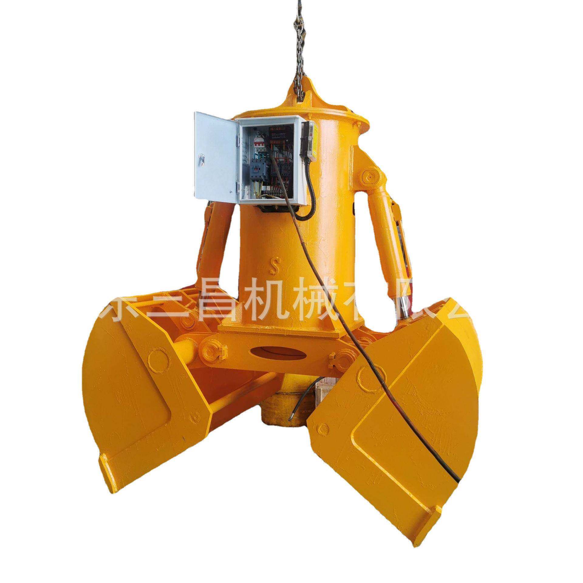 下水抓淤泥斗行车0.5方贝壳斗挖机加装双瓣旋转抓斗贝型斗