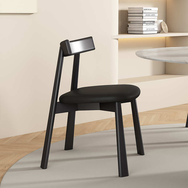 实木餐椅北欧现代简约黑色酒店餐厅靠背椅字网红意式奶茶店书桌椅