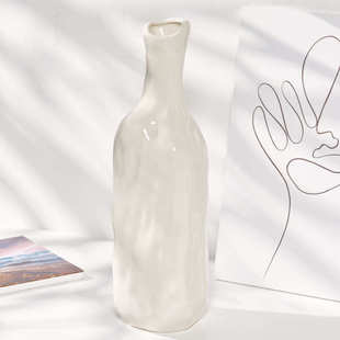 读途冰裂粉色中式陶瓷落地花瓶家居装饰客厅展厅电视柜插花摆件