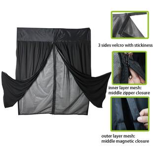 房车侧门带磁透铁双609防蚊蝇层网露遮营车通风气阳磁吸网纱门帘