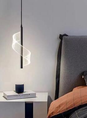 墙612卧室头小吊灯现代网红新款轻奢客过厅背景吧台道长线床网红