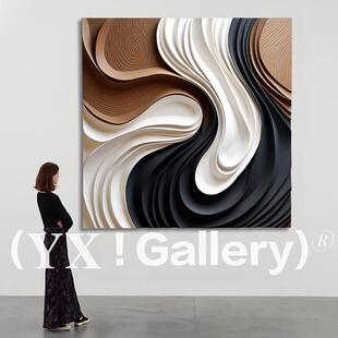 现代客厅简单浮雕装 Sabi 饰画意大利门厅立体抽象壁画Wabi