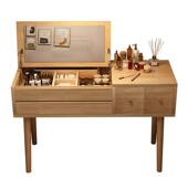 梳妆台实木化妆卓卧室收简易书储柜家纳柜子物柜JEM多功能用置物