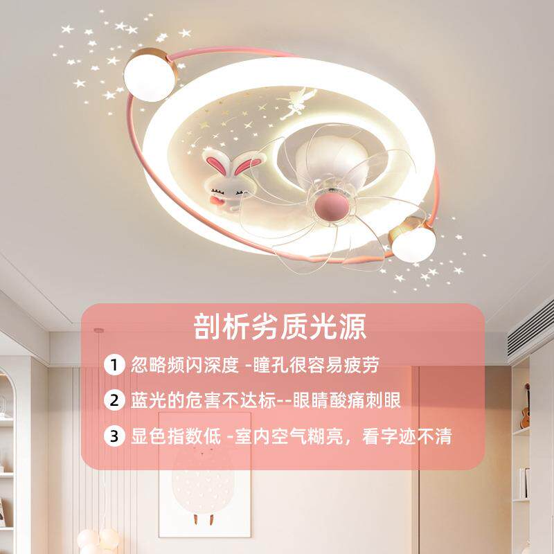 儿童灯2025新款卧室护眼吸顶灯创意个性房间风扇灯女孩儿童房