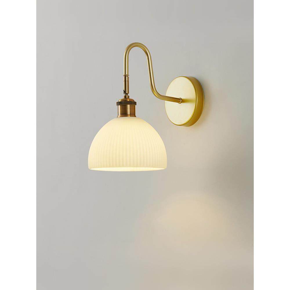 复古壁灯北欧简约日式卧室床头灯客厅背景墙楼梯玄关过道玻璃灯具