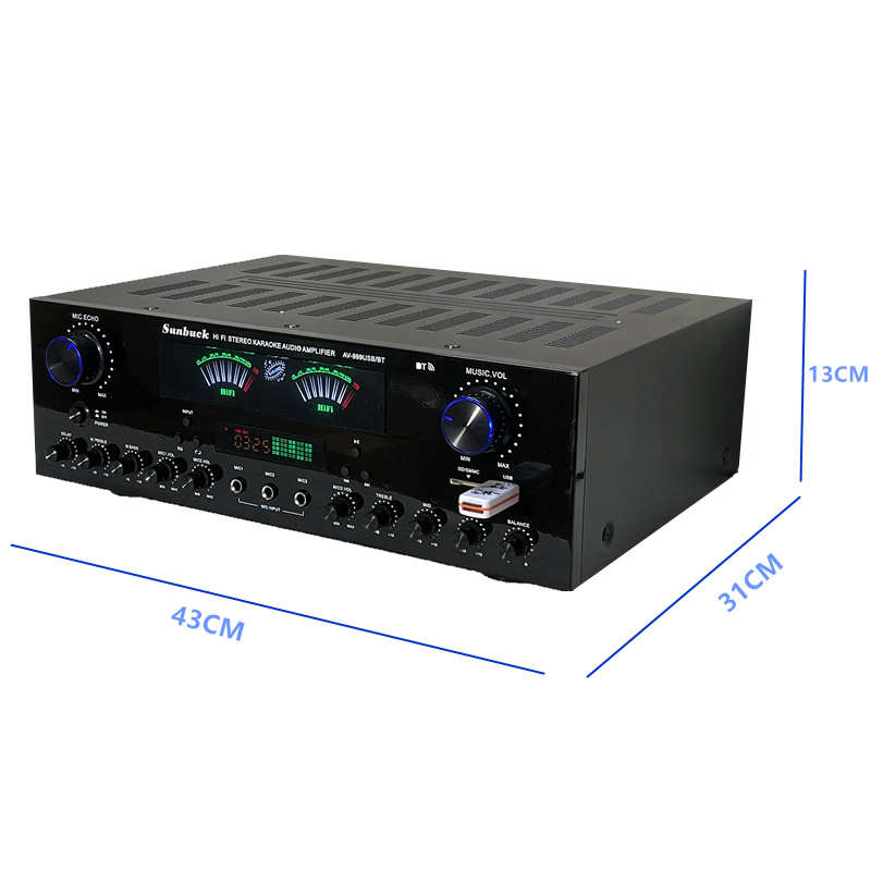 5声道功放机家用双牛大功率专业卡拉OK发烧重低音数字蓝牙带显示
