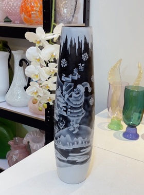 外贸孤品galle花瓶圣诞主题