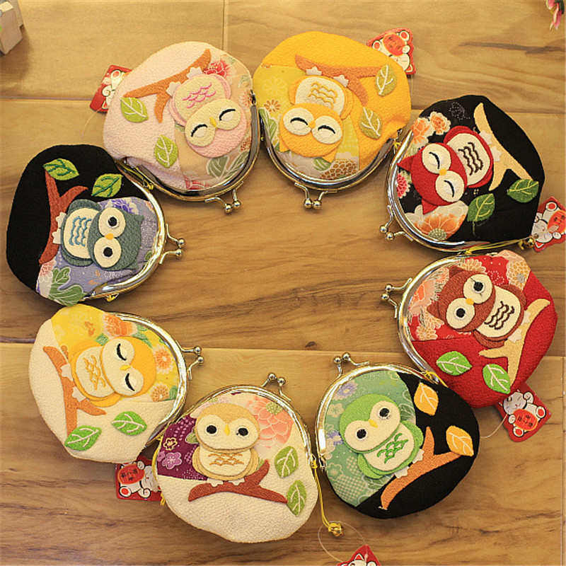 乐喵 日式和风布艺工艺品 零钱包 猫头鹰铁夹包 迷你便携小包,特色手工艺,刺绣,淘宝优惠券,粉丝福利购,淘宝优惠卷