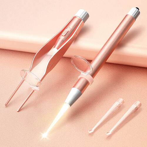 Ear Pick Set for Children - Visible and Glowing, Soft Silico