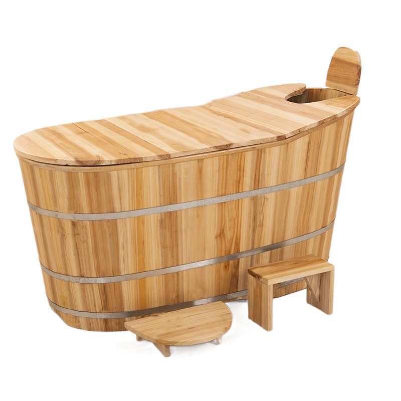 木桶泡澡桶成人木桶浴桶实木加厚大人全身熏蒸桶家用沐浴桶洗澡盆