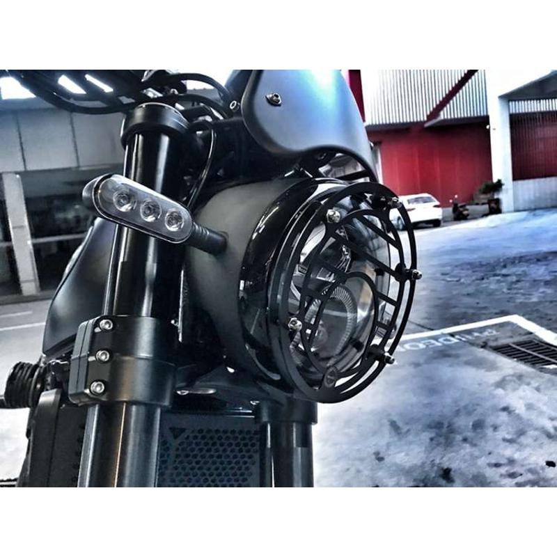 适用贝纳利幼狮500 改装大灯网大灯护网大灯护罩   贝纳利改装配