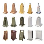 不锈路锥路路障禁止车停锥钢VNQ停车桩锥形桶反光锥警示杆多色方