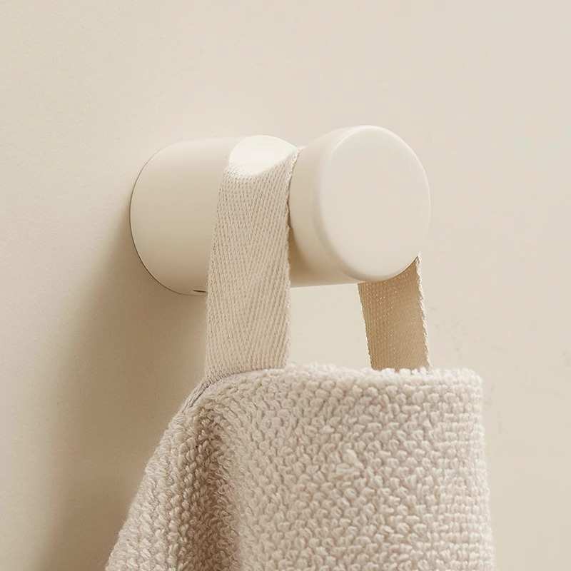 全铜奶油白单个挂衣钩玄关进门衣帽钩卫生间墙上壁挂浴室单挂钩