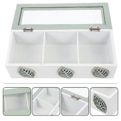 Tea Bag Holder Tea Bag Storage Case Compartments Wooden