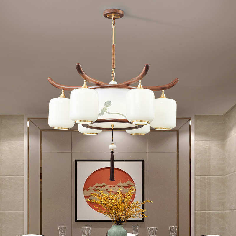 新中式客厅吊灯中国风禅意餐厅灯大气创意别墅复式楼灯现代中式灯,家装灯饰光源,客厅吊灯,淘宝优惠券,粉丝福利购,淘宝优惠卷