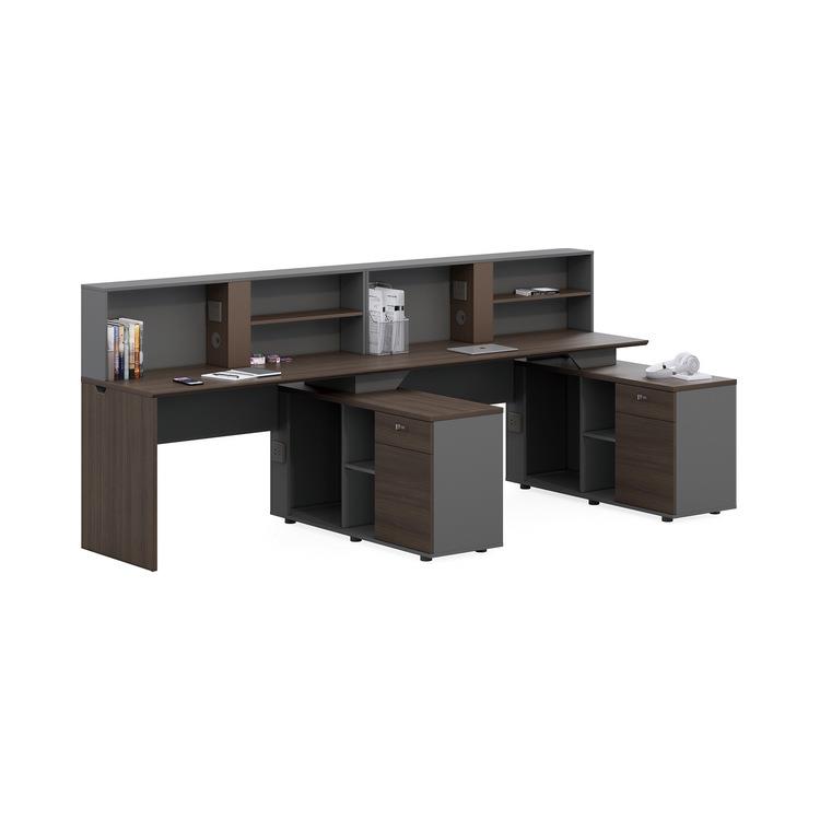 KuiShue巨树转角双人位职员桌公司卡位办公桌带柜组合电脑台