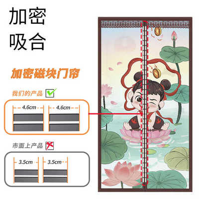 蚊哪吒磁性刚吸金门帘防家用魔术贴纱新款夏季卧室高档网窗门2025