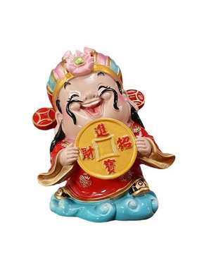 财神爷摆件桌面招财财神装饰办公室可爱小摆件