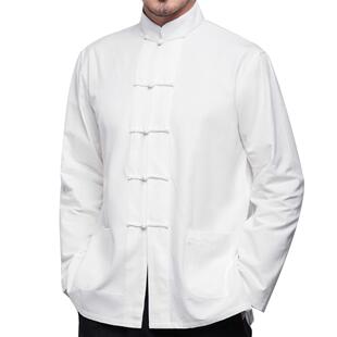 高档中国风唐上装男衣装春老秋外套长袖青年中年居士服古装汉服夏