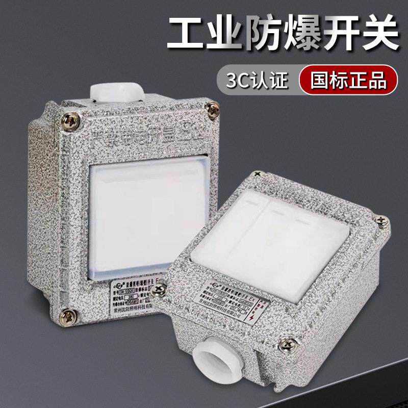 防爆墙壁开关220V10A明装暗装86型金属联双控工业插座工厂车间