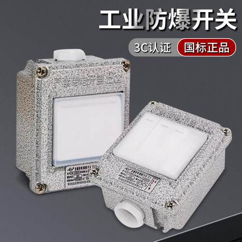 防爆墙壁开关220V10A明装暗装86型金属联双控工业插座工厂车间
