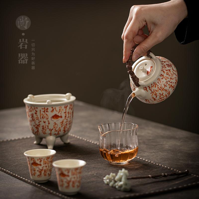 创意藤编茶壶家用小号提梁壶围炉煮茶酒精温茶炉家用室内煮茶单壶