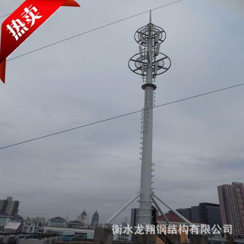 厂家供应单管塔移动电信联通通讯塔5G微波塔支架热销爆款钢构