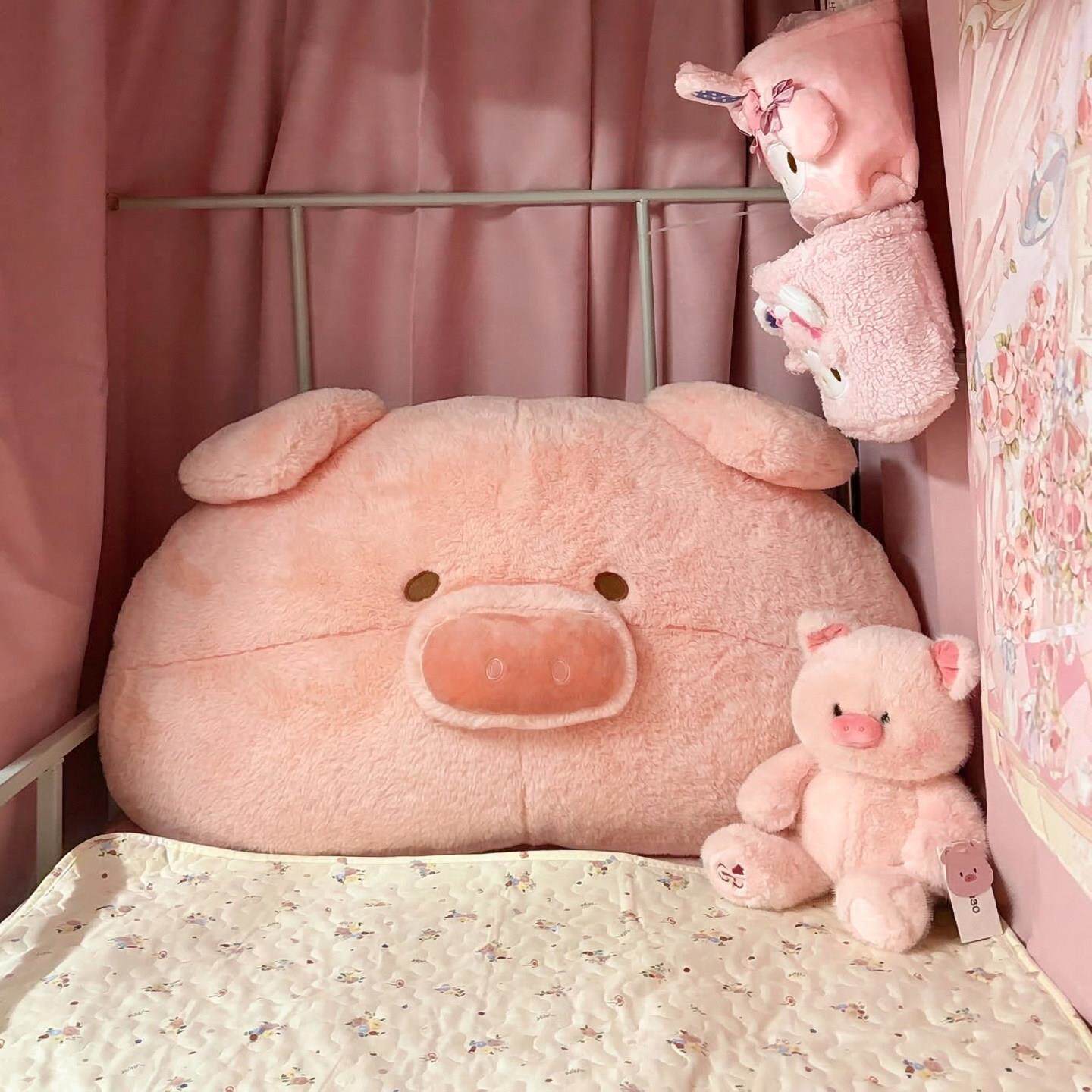 猪猪靠枕宿舍床头腰部支撑靠垫单人床靠背沙发软抱枕可爱2026新款