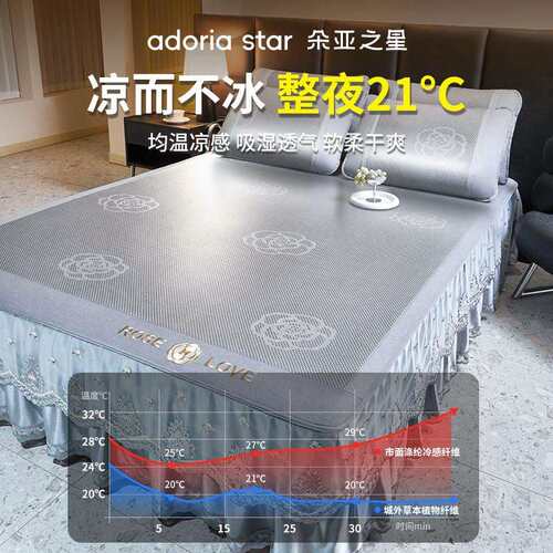 朵之星Clx21408202季6新款亚床裙冰丝凉席夏藤席子可水洗夏天软席