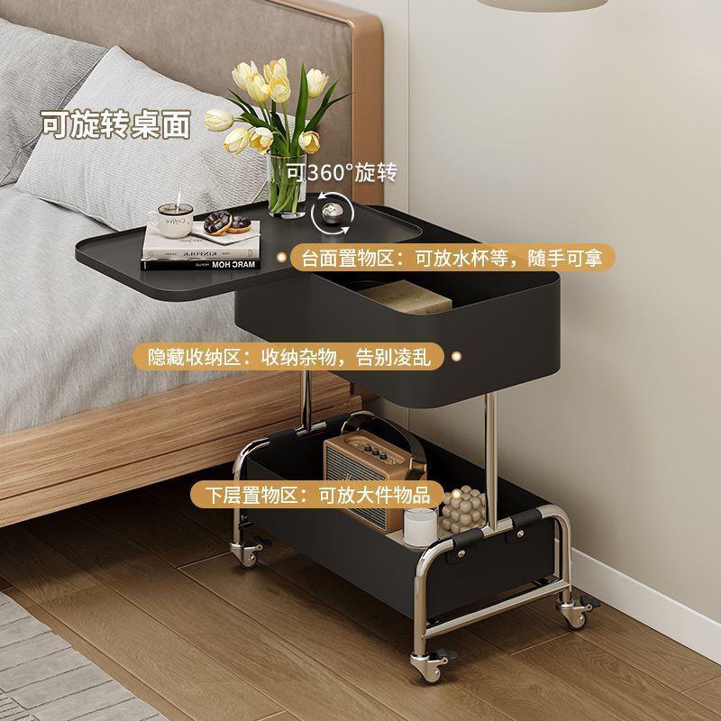 奶油风沙发边几动可移茶几小车置物架客厅2推0子25FMC新款床头桌