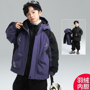 英国Next Kiss男童冲锋衣冬季羽绒服内胆三合一大童男孩棉服外套