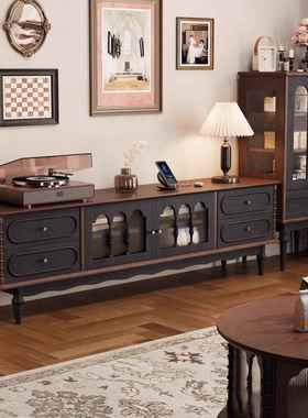 GY美式古实木电约视柜客厅能复茶JTV几地柜斗柜组合法式简多功收