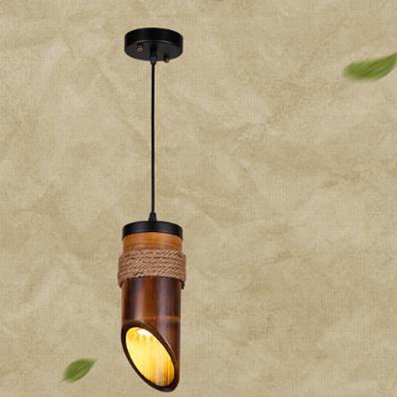 田园风格客栈餐厅竹筒灯新中式竹藤民宿酒店装饰编织吊灯竹筒吊灯