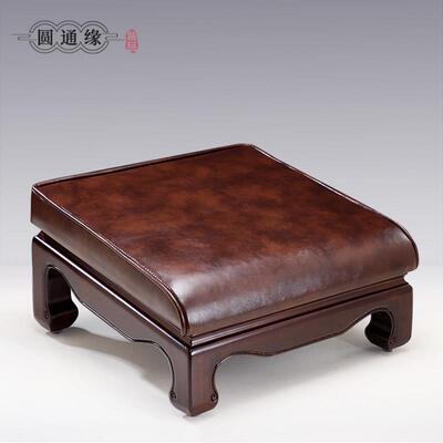 实木跪拜跪垫拜垫家用佛堂拜凳皮革加厚磕头拜垫寺院用佛前跪拜垫