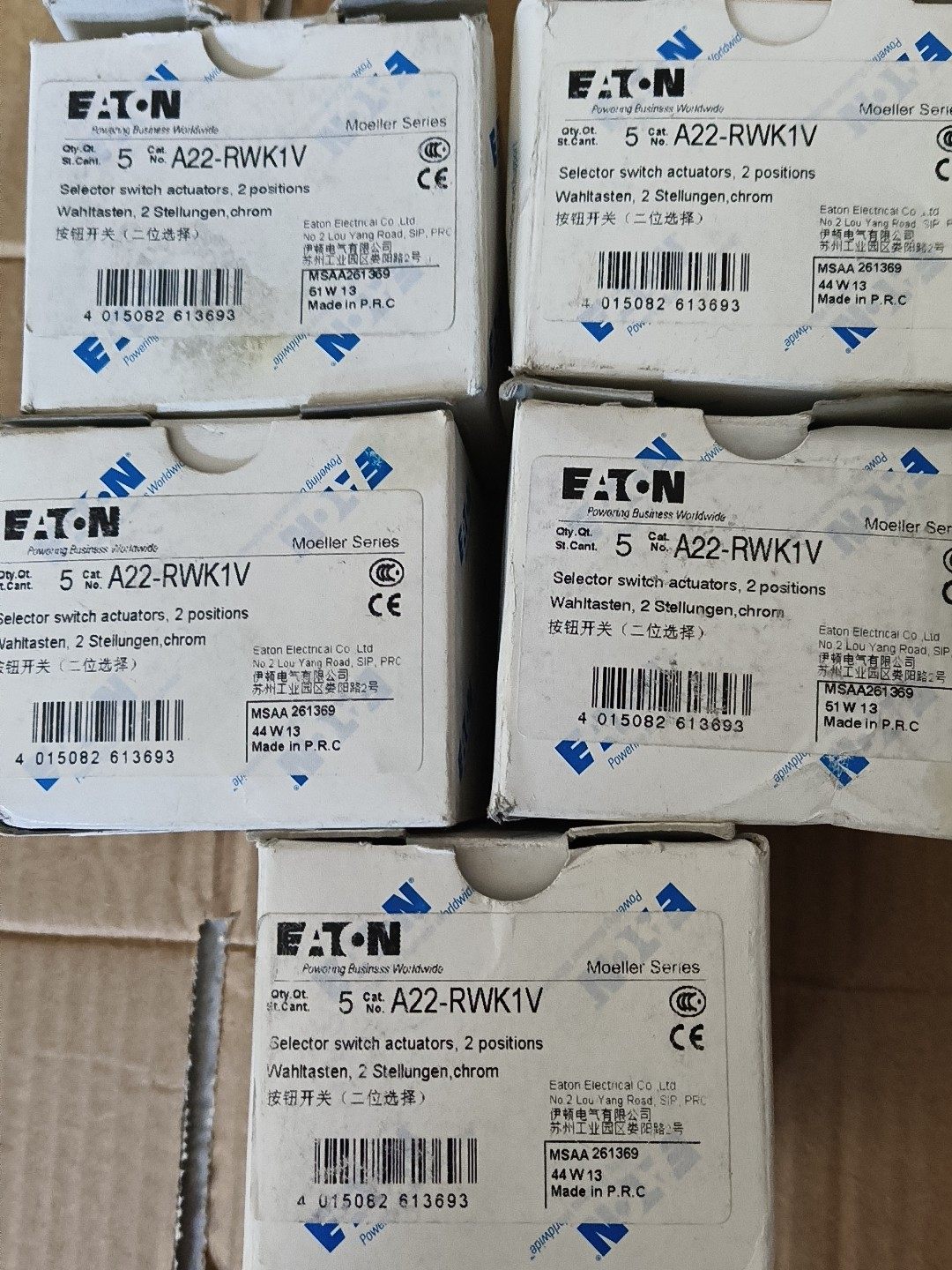 EATON 伊顿默勒  A22－RWK1V  数量17只，A