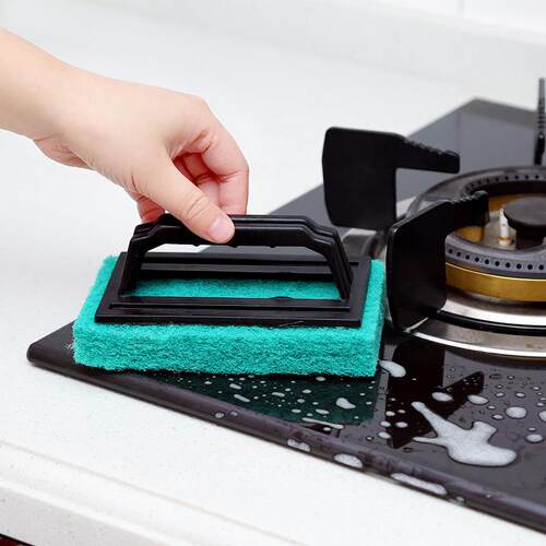 Kitchen sink cleaning brush tool with handle, pot scrubber,