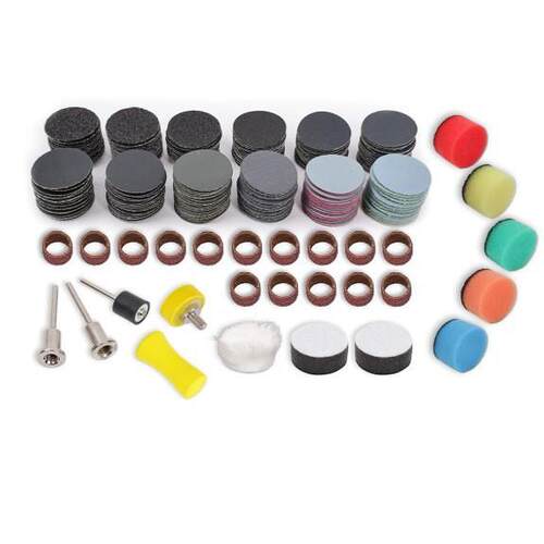 1英寸干湿砂磨盘用于Dremel砂钻头钩环砂纸60-10000粒度旋转268件