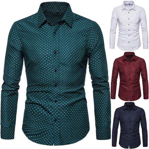 Men's Long Sleeve Geo Print Western Snap Shirt- Teal