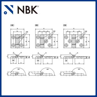 NBK HNHGS-A 金属铰链不锈钢 重载用埋头孔型 合页锁闩 机械配件