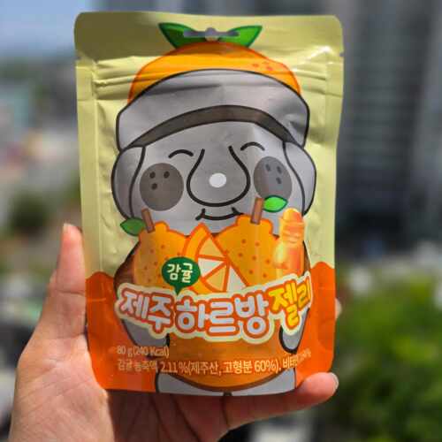 新疆包邮国内现货济州岛特产石爷爷形状软糖柑橘味80G/袋休闲零食
