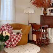 法式 复古推车折叠茶台餐车家茶用 中古风茶可STC移动几小边几美式