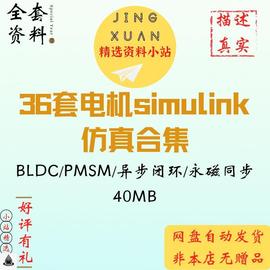 36套PMSM永磁同步电机BLDC无刷直流PID感应异步simulink仿真模型