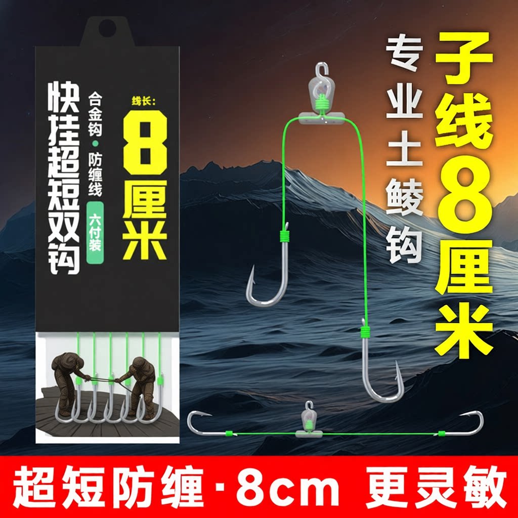 双钩成品梅州关东鱼钩鱼钩鱼钩