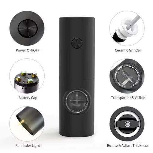 Electric Automatic Salt and Pepper Grinder Set with Led Ligh